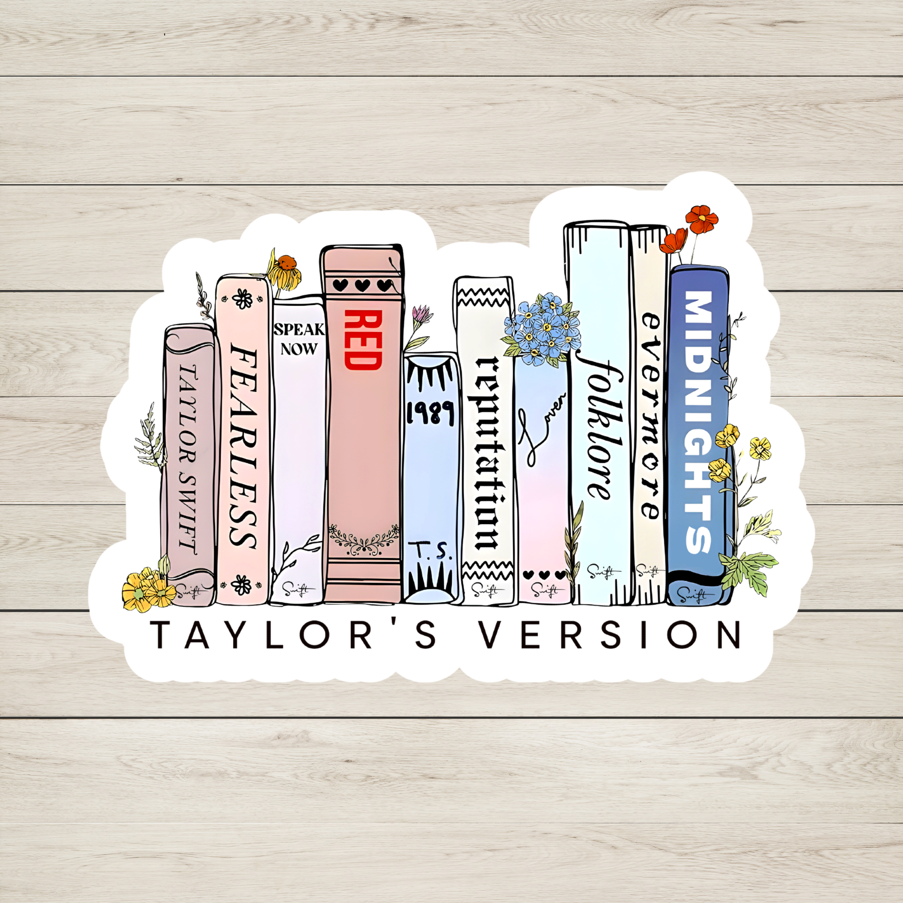 Taylor Swift Album Books  Sticker – Transfers and Tees