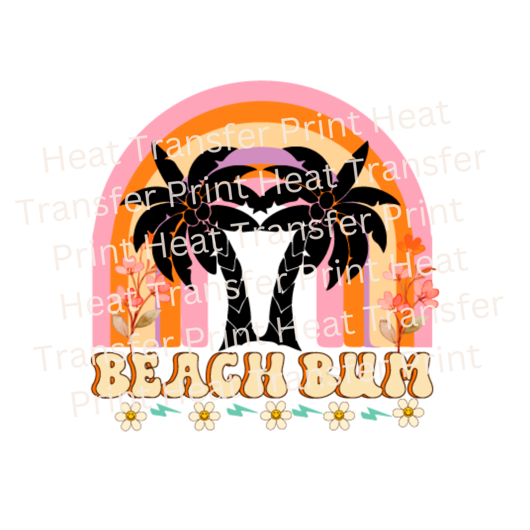 Beach Bum Palm Trees | Heat Transfer Print