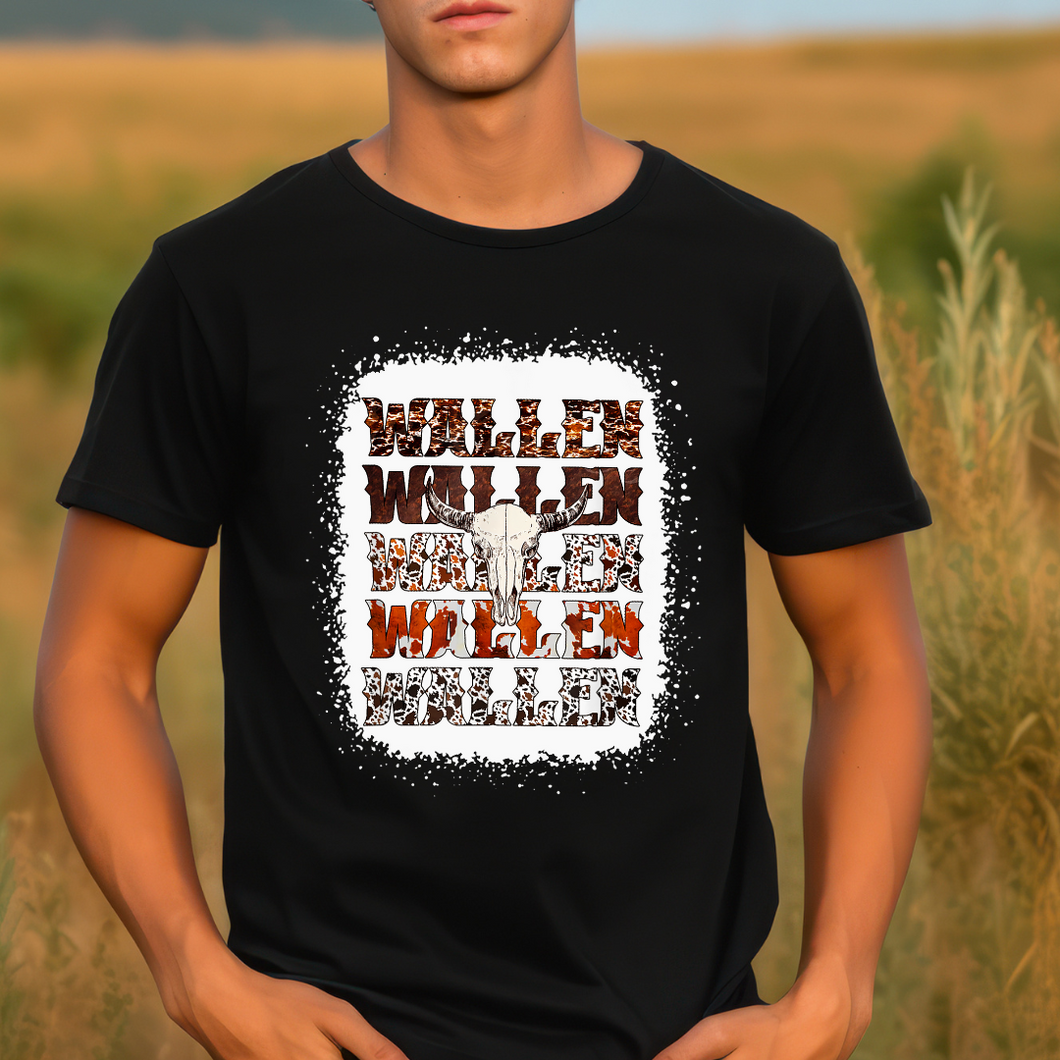 Wallen Cow Print | Black Tee