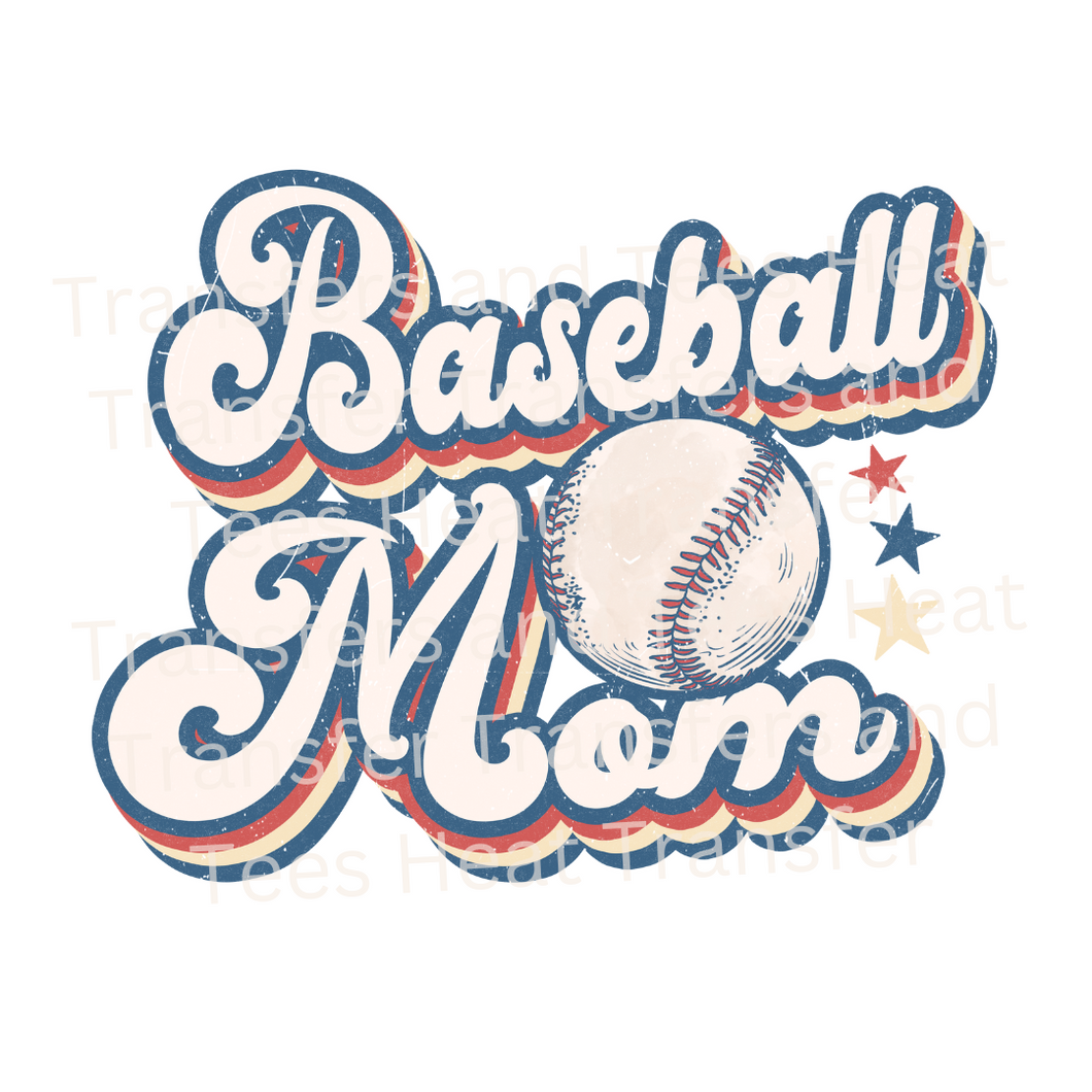 Classic Baseball Mom | Heat Transfer Print