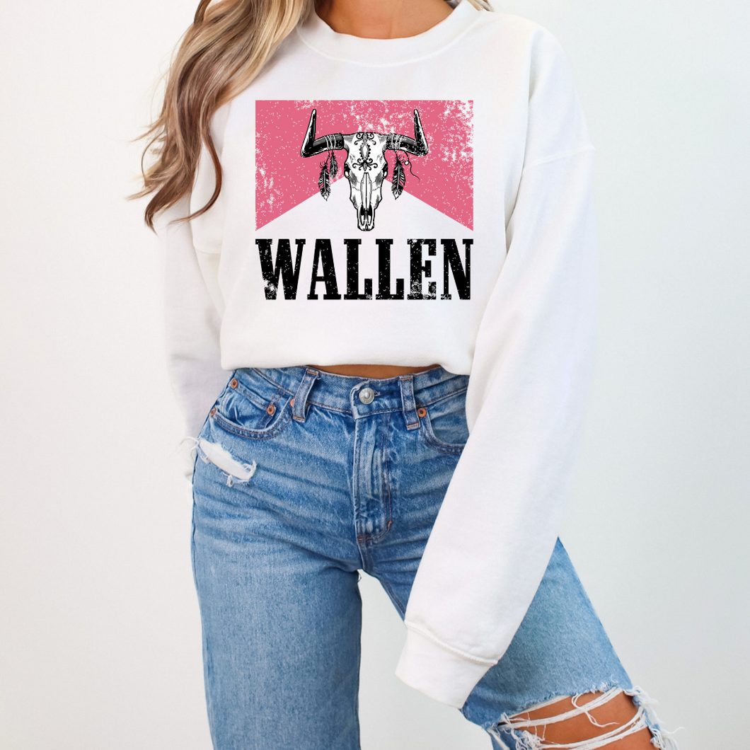 Wallen Pink | White Sweatshirt