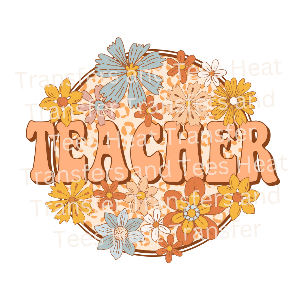 Floral Teacher | Heat Transfer Print