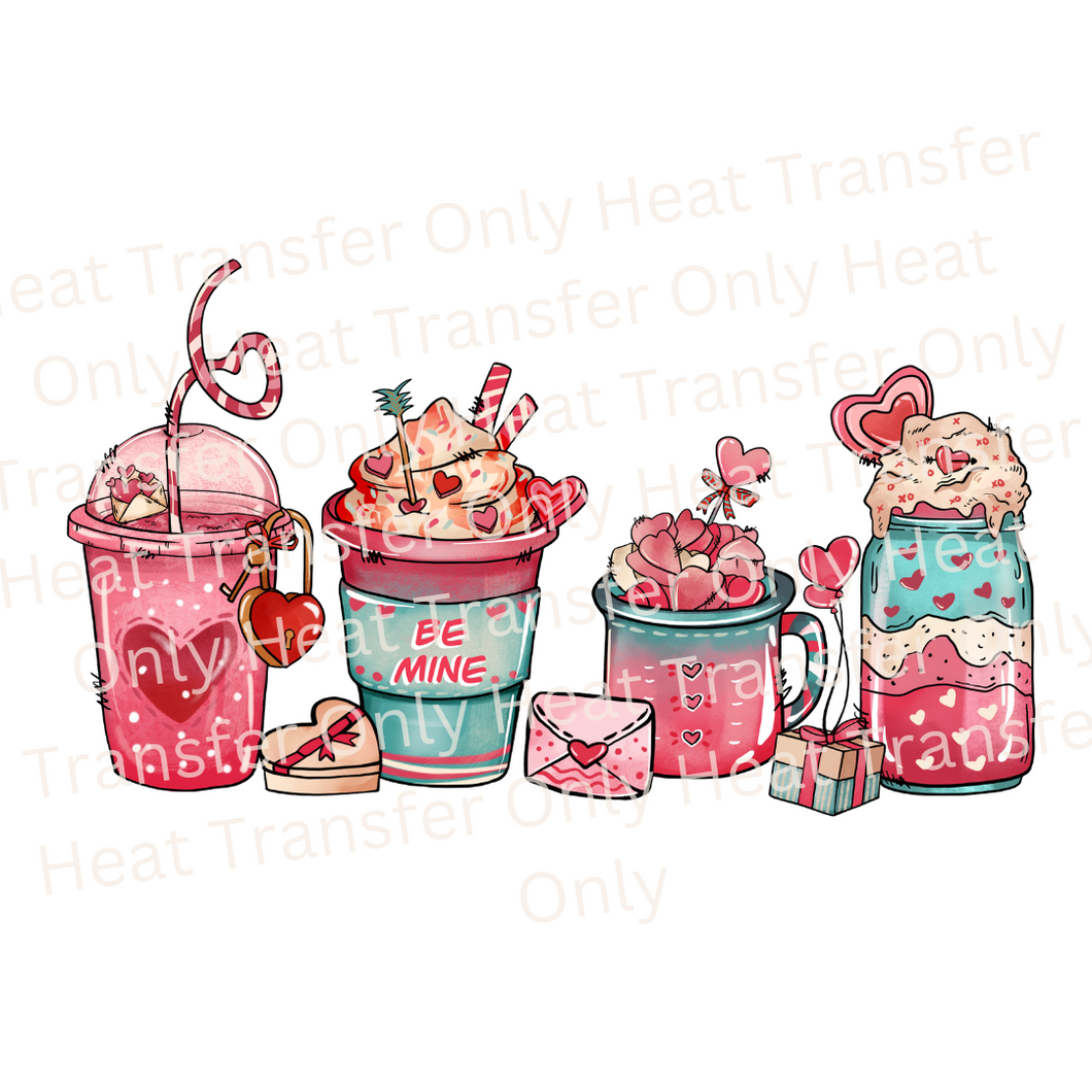 Be Mine Valentine Coffee Cups | Heat Transfer Print