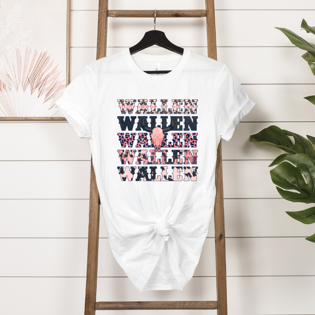 All Out Pink Wallen | White Tee