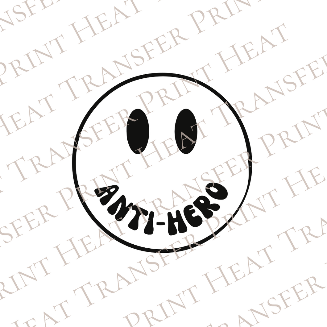 Pocket Sized Anti Hero Smiley Face | Heat Transfer Print