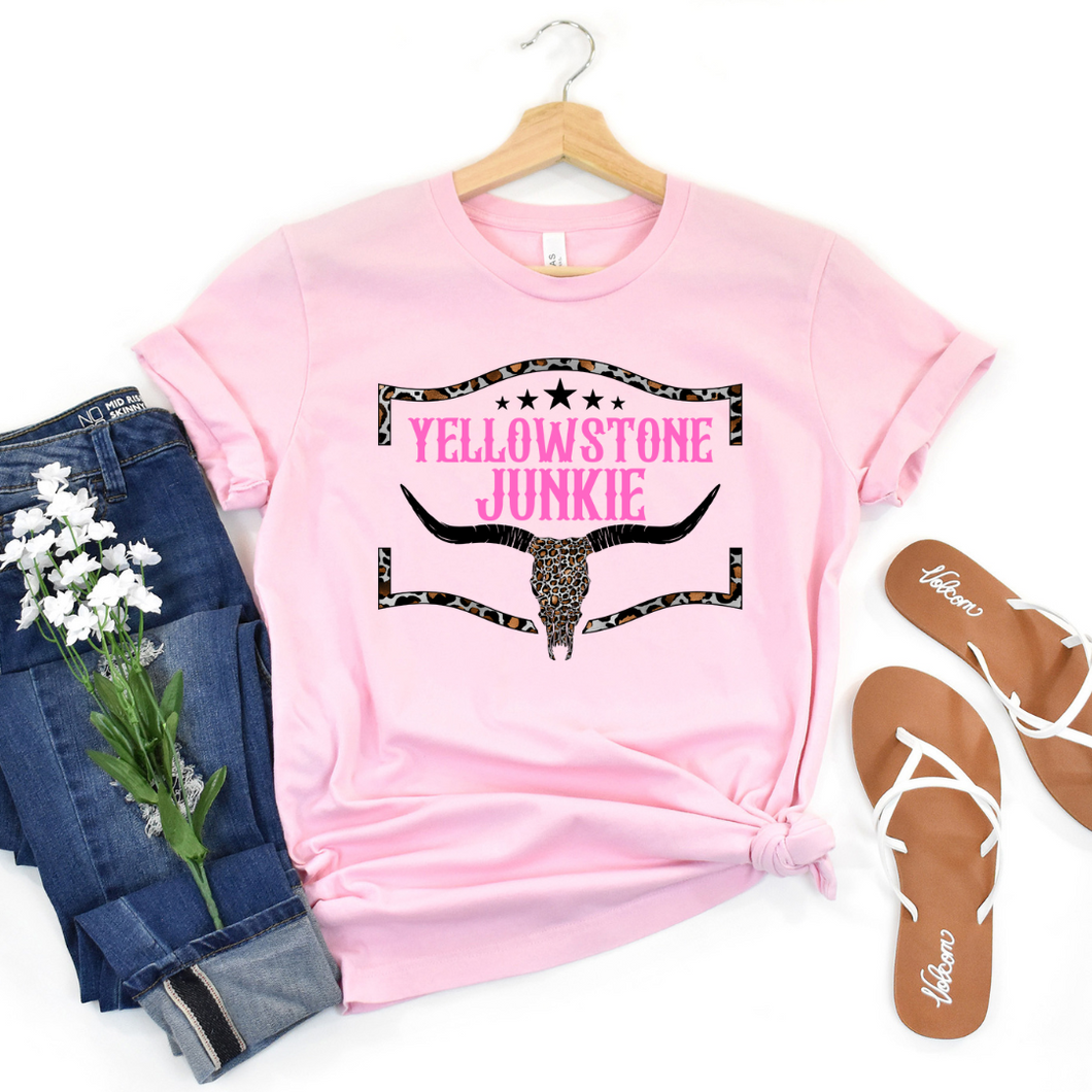 Pink Yellowstone Junkie Light Pink Tee