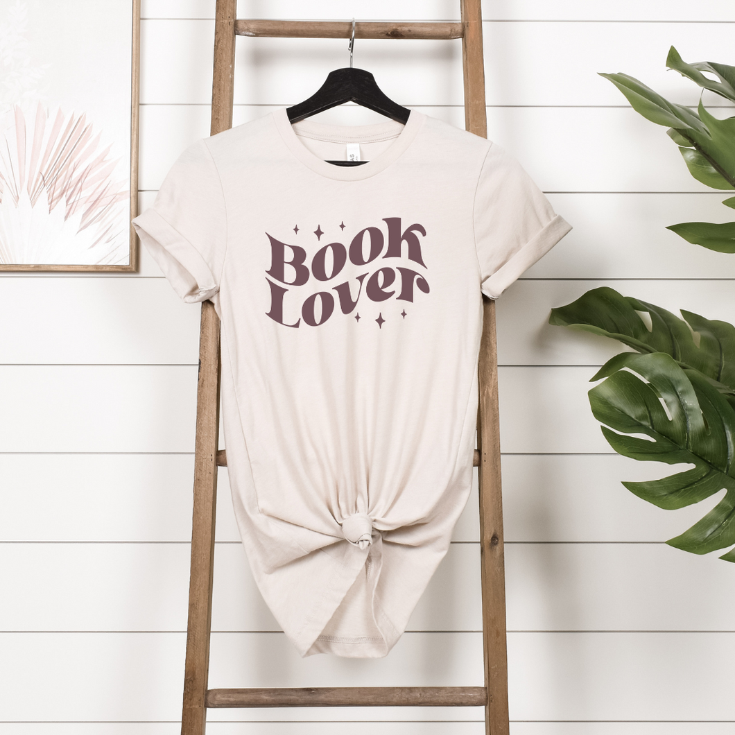 Book Lover Sparkle | Light Sand Tee