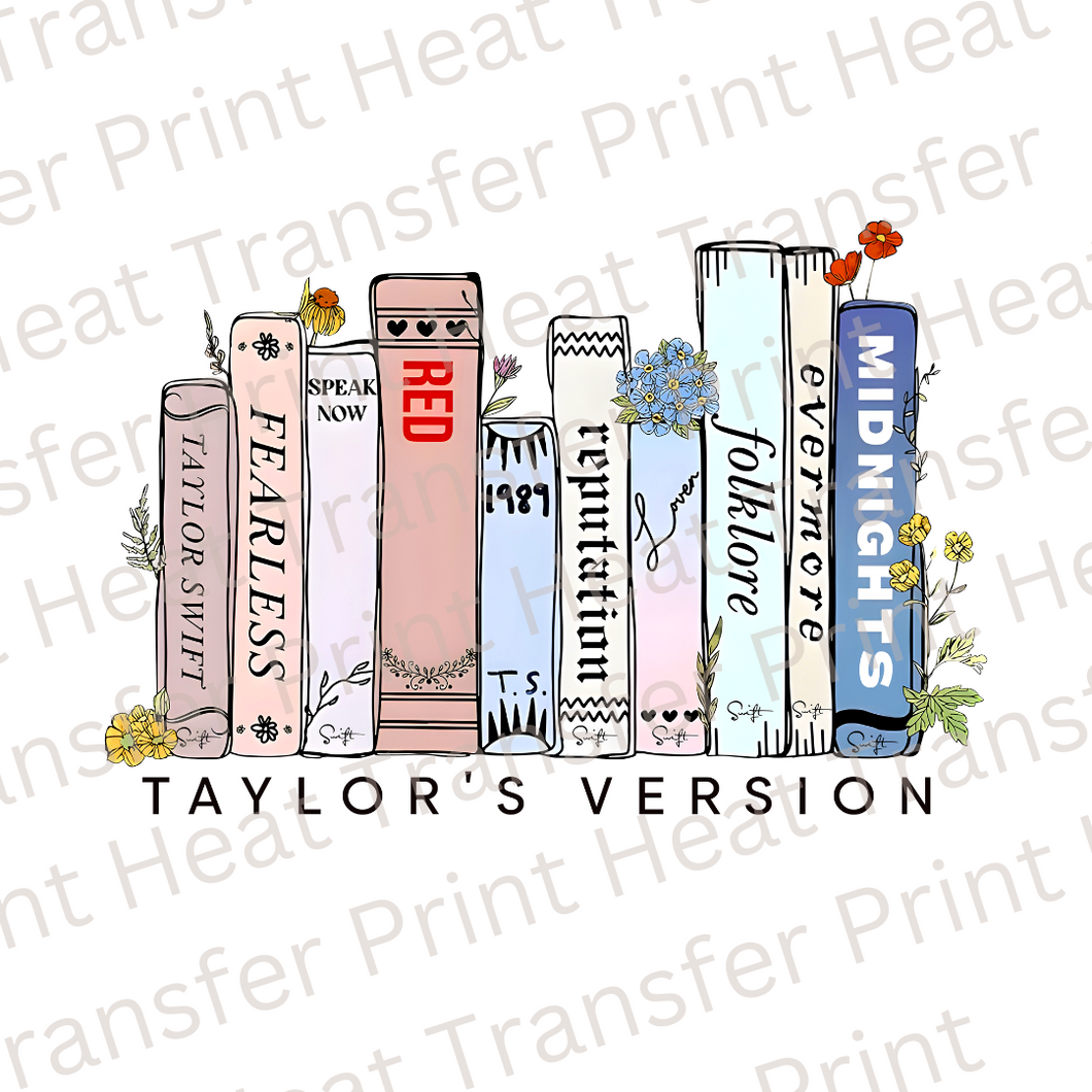 Taylor Swift Album Books | Heat Transfer Print