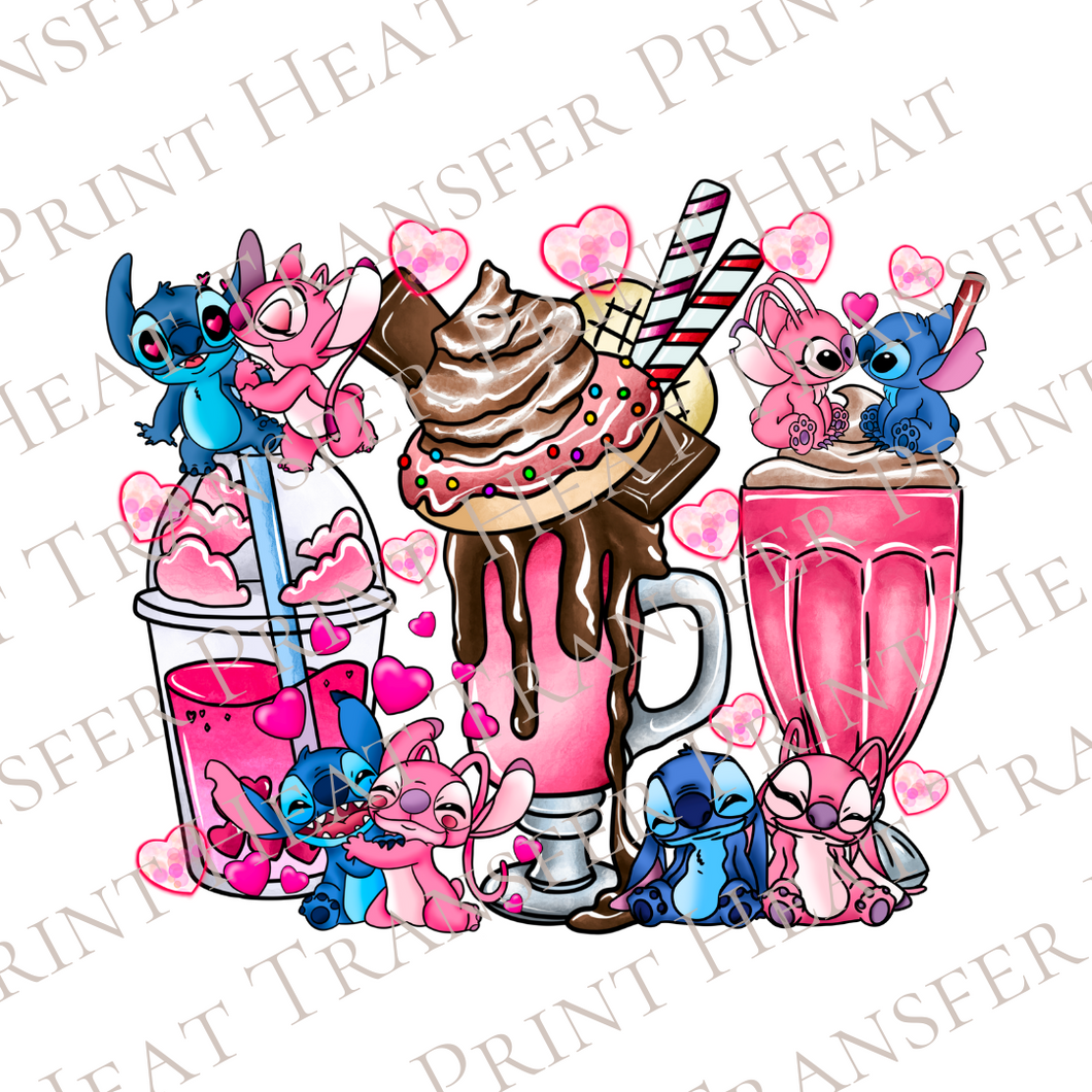 Valentine Stitch Milkshake | Heat Transfer Print